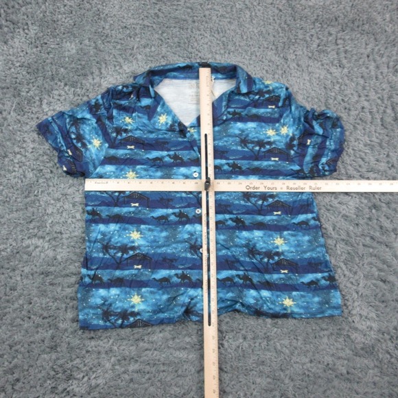 Tiny Roots Pajama Set Womens Small Blue Nativity Christmas TENCEL Modal NWT - Picture 2 of 16